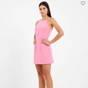 💕 FRENCH CONNECTION Whisper Square Neck Strappy Dress size US 8 NWOT PINK UK 12